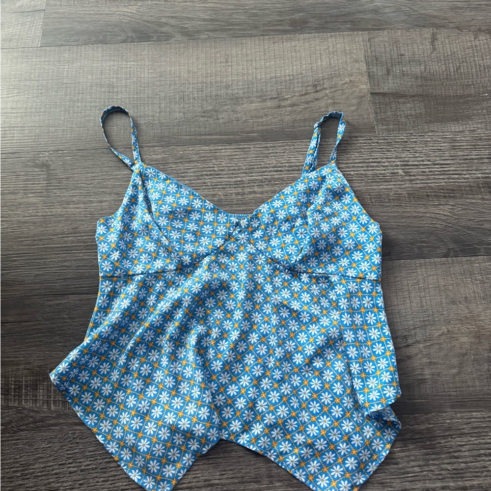 Blue Floral Women's Top